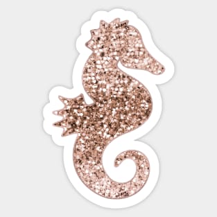 Sparkling rose gold seahorse Sticker